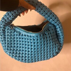 Sincerely Jules Blue Woven Hobo Bag